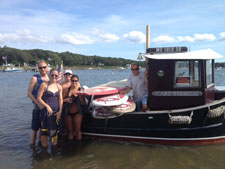 Group going paddleboarding.